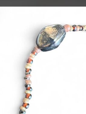 Beaded Multicolor Shell Pendant Necklace - Unbranded